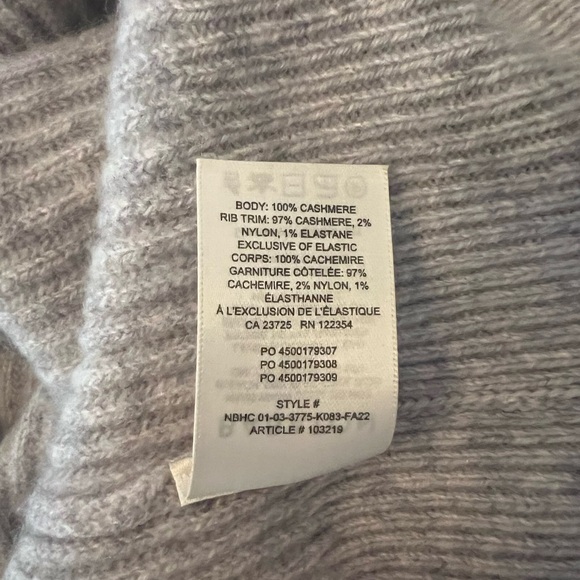 Babaton Light Gray Ribbed Cashmere Sweater - Picture 4 of 8